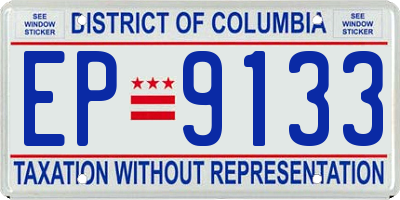 DC license plate EP9133