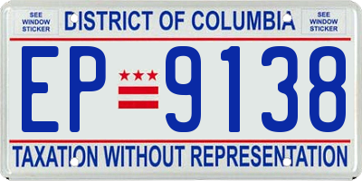 DC license plate EP9138