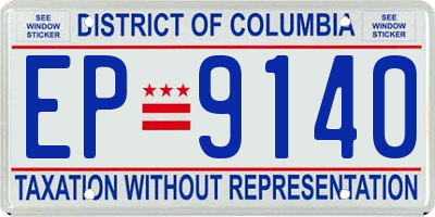 DC license plate EP9140