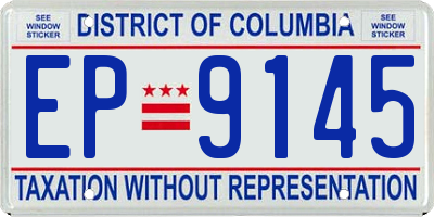 DC license plate EP9145