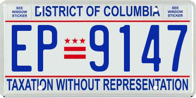DC license plate EP9147