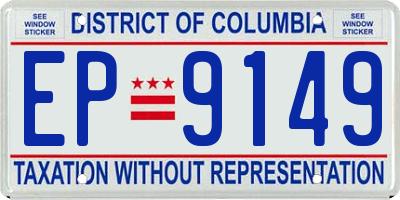 DC license plate EP9149