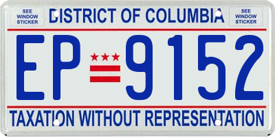 DC license plate EP9152