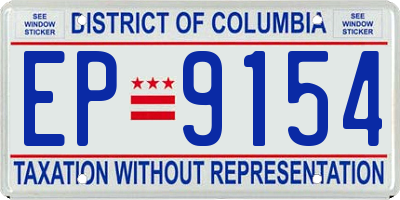 DC license plate EP9154
