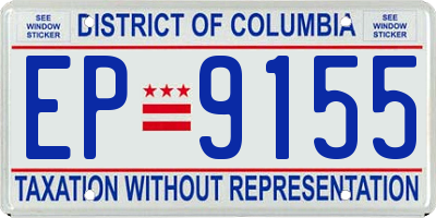 DC license plate EP9155