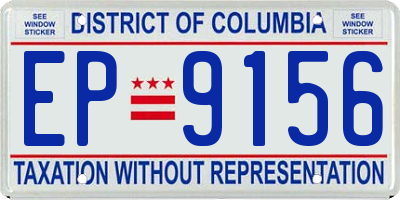 DC license plate EP9156