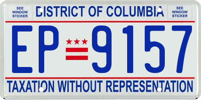 DC license plate EP9157