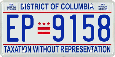DC license plate EP9158
