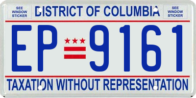 DC license plate EP9161