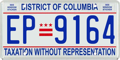 DC license plate EP9164