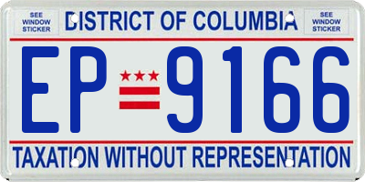 DC license plate EP9166