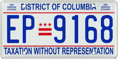 DC license plate EP9168