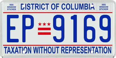 DC license plate EP9169