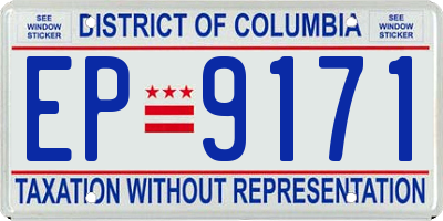 DC license plate EP9171