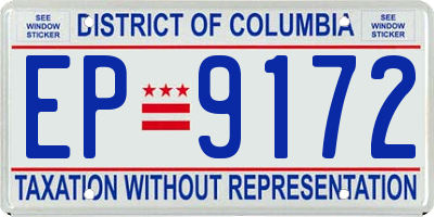 DC license plate EP9172
