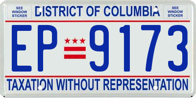 DC license plate EP9173