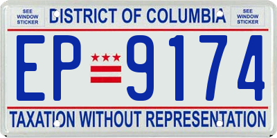 DC license plate EP9174
