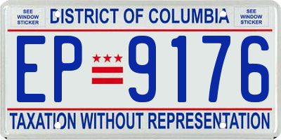 DC license plate EP9176