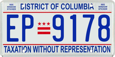 DC license plate EP9178