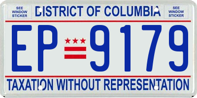 DC license plate EP9179