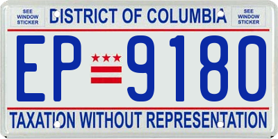 DC license plate EP9180
