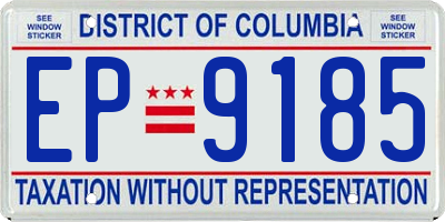 DC license plate EP9185