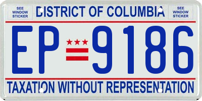 DC license plate EP9186