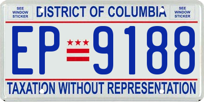 DC license plate EP9188