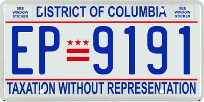 DC license plate EP9191