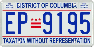 DC license plate EP9195
