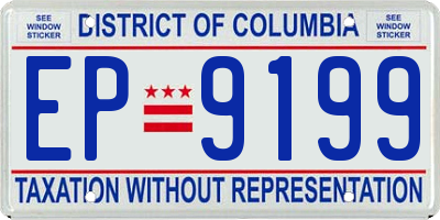 DC license plate EP9199