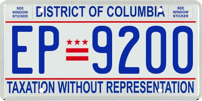 DC license plate EP9200