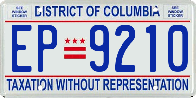 DC license plate EP9210