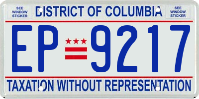 DC license plate EP9217