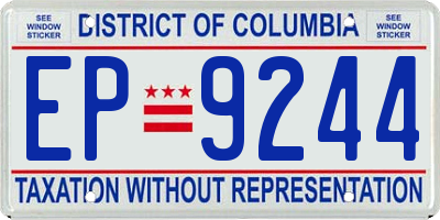 DC license plate EP9244