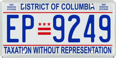 DC license plate EP9249