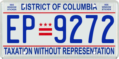 DC license plate EP9272