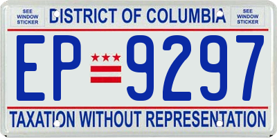 DC license plate EP9297