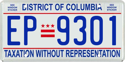 DC license plate EP9301
