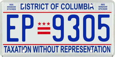 DC license plate EP9305