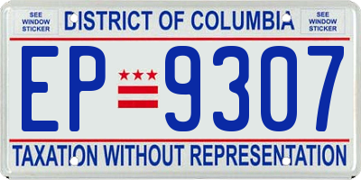 DC license plate EP9307