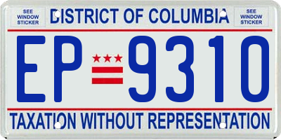 DC license plate EP9310