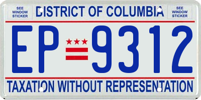 DC license plate EP9312