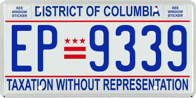 DC license plate EP9339