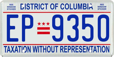 DC license plate EP9350