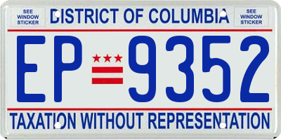 DC license plate EP9352