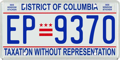 DC license plate EP9370
