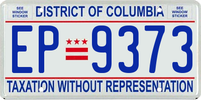 DC license plate EP9373