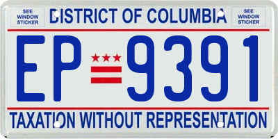 DC license plate EP9391