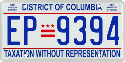 DC license plate EP9394
